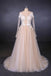 Sexy Sheer Neck Long Sleeves Tulle Wedding Dress, Charming Tulle Bridal Dress with Lace N2307