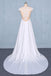 Simple A Line Cap Sleeves Wedding Dress with Lace, Long Bridal Dress with Lace UQ2351