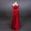 Red Spaghetti Straps A Line Simple Prom Dress, Cheap Long Evening Dress UQ2339