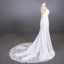 Simple Mermaid Sleeveless Wedding Dress with Lace, Sexy Backless Bridal Dress UQ2355