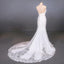 Simple Mermaid Sleeveless Wedding Dress with Lace, Sexy Backless Bridal Dress UQ2355