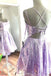 Light Purple A Line Homecoming Dresses Sequin Graduation Dress Party Dress chh0069
