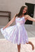 Light Purple A Line Homecoming Dresses Sequin Graduation Dress Party Dress chh0069