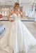 A Line White Lace Wedding Dresses,Strapless Bridal Gown With Appliques CHW0044