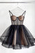 Sweetheart Spaghetti Straps Tulle Homecoming Dresses, See-Through Short Party Gowns chh0101