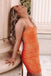 Orange Sparkly Tight Homecoming Dress, Bodycon Backless Short Prom Dress chh0130