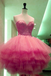 Gorgeous Lace Sweetheart Tulle Ball Gown Short Prom Dresses, Homecoming Dress chh0115
