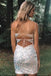Glitter White Sequins Short Homecoming Dress,Graduation Dresses chh0057