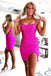 Hot Pink Spaghetti Straps Mini Prom Dress Homecoming Dress With Beading, Party Gown, Graduation Dress chh0107