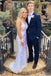 Sparkly White Sequins V-Neck Mermaid Long Prom Dress,Party Gown CHP0151