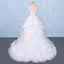Spaghetti Straps Floor Length Tulle Wedding Dress with Ruffles, Long Bridal Dress UQ2347