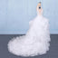 Spaghetti Straps Floor Length Tulle Wedding Dress with Ruffles, Long Bridal Dress UQ2347