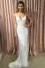 White Sheath Brush Train Sweetheart Spaghetti Sleeveless Prom Dress,Glitter Party Dress CHP0090