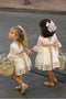 A Line 3/4 Sleeve Lace Flower Girl Dresses Above Knee Baby Dress with Sash UF083