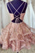Unique Sparkly V Neck Mini Homecoming Dresses, Puffy Short Prom Dress chh0045