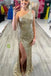 Glitters One Shoulder Sequins Mermaid Prom Dresses, Beautiful Evening Gown With Silt CHP0098
