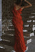 New Red Ruffles V Neck Long Formal Dress, Elegant Evening Dress CHP0229