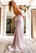 Stunning Lavender Sequins Mermaid Long Formal Dress, Sparkly Party Gown With Applique CHP0136