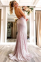 Stunning Lavender Sequins Mermaid Long Formal Dress, Sparkly Party Gown With Applique CHP0136