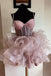 Shiny Black Spaghetti Straps Tulle Homecoming Dress with Layers, Mini Prom Gown CHH0124