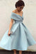 Off The Shoulder Short Homecoming Dress, Tea Length Prom Dress chh0059