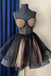 Sweetheart Spaghetti Straps Tulle Homecoming Dresses,See-Through Short Party Gowns chh0101