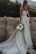 A Line Strapless Lace Wedding Dresses,Long Tulle Beach Bridal Gown With Appliques CHW0042