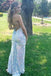 Glitter White Sequins Mermaid Long Prom Dress,Cross Back Formal Gown CHP0122