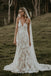 Ivory Beach Lace Wedding Dresses, Mermaid V Neck Sleeveless Bridal Dress CHW0149