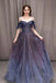 Gorgeous A-Line Tulle Long Prom Dress, Shiny Spaghetti Straps Formal Gown CHP0123