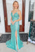 Sequins Spaghetti Straps Mermaid Long Prom Dresses, Backless Evening Gown CHP0170