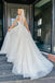 A Line V-neck Lace Wedding Dresses,Long Tulle Beach Bridal Gown With Appliques CHW0045