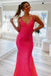 Gorgeous Hot Pink Satin Mermaid Long Prom Dress, Formal Dress CHP0177