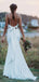 Mermaid Spaghetti Straps Beach Wedding Dresses With Bowknot, Bridal Gown CHW0156