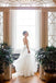 Simple V Neck Sleeveless Beach Wedding Dresses, Ivory Chiffon Beach Wedding Dresses UQ2503