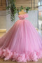 Gorgeous Ball Gown Light Pink Beading Prom Dresses, Strapless Quinceanera Dresses CHP0212
