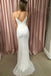 White Sheath Brush Train Sweetheart Spaghetti Sleeveless Prom Dress,Glitter Party Dress CHP0090