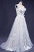 A Line Sweetheart Tulle Appliqued Wedding Dress, Strapless Tulle Bridal Dresses UQ2349