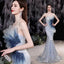 Glitter Mermaid Blue Sleeveless Cheap Long Prom Dresses Evening Party Dresses CHP0066