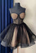 Sweetheart Spaghetti Straps Tulle Homecoming Dresses, See-Through Short Party Gowns chh0101