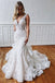 Ivory V-neck Sleeveless Glamorous Straps Ruffled Lace Mermaid Wedding Dresses chw0022