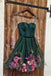 Pink V Neck 3D Applique Short Prom Dress, Long Sleeves Homecoming Dress UQ1840