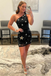 Black Sequins Sheath Homecoming Dress, Sparkly Bodycon Dress With Star chh0150