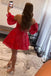 Sparkly Detachable Sleeve Homecoming Dress, Short Prom Dresses Mini Prom Gown CHH0125