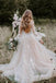 Princess Long Sleeves Lace Appliques V Neck Tulle Wedding Dresses, Bridal Gown CHW0157