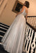 Glitter Silver Long Prom Dress with V Neckline chp0036