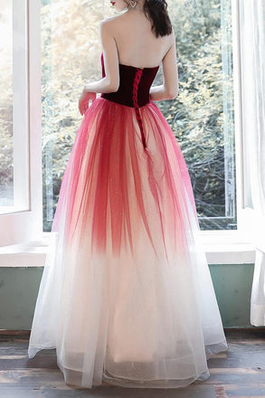 Elegant Strapless Multi-Colored Long Prom Dress chp0030