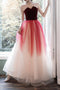 Elegant Strapless Multi-Colored Long Prom Dress chp0030