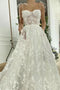 A-Line Spaghetti Straps Beach Wedding Dresses With Applique,Simple Bridal Gown CHW0160