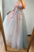 A-Line V Neck Sleeveless Pink Long Prom Dresses With Applique Beautiful Evening Gowns CHP0029